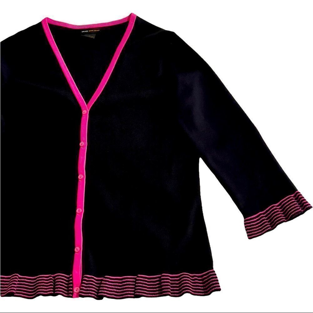 Grace Dane Lewis Ruffe Knit Cardigan LARGE - Picture 6 of 15